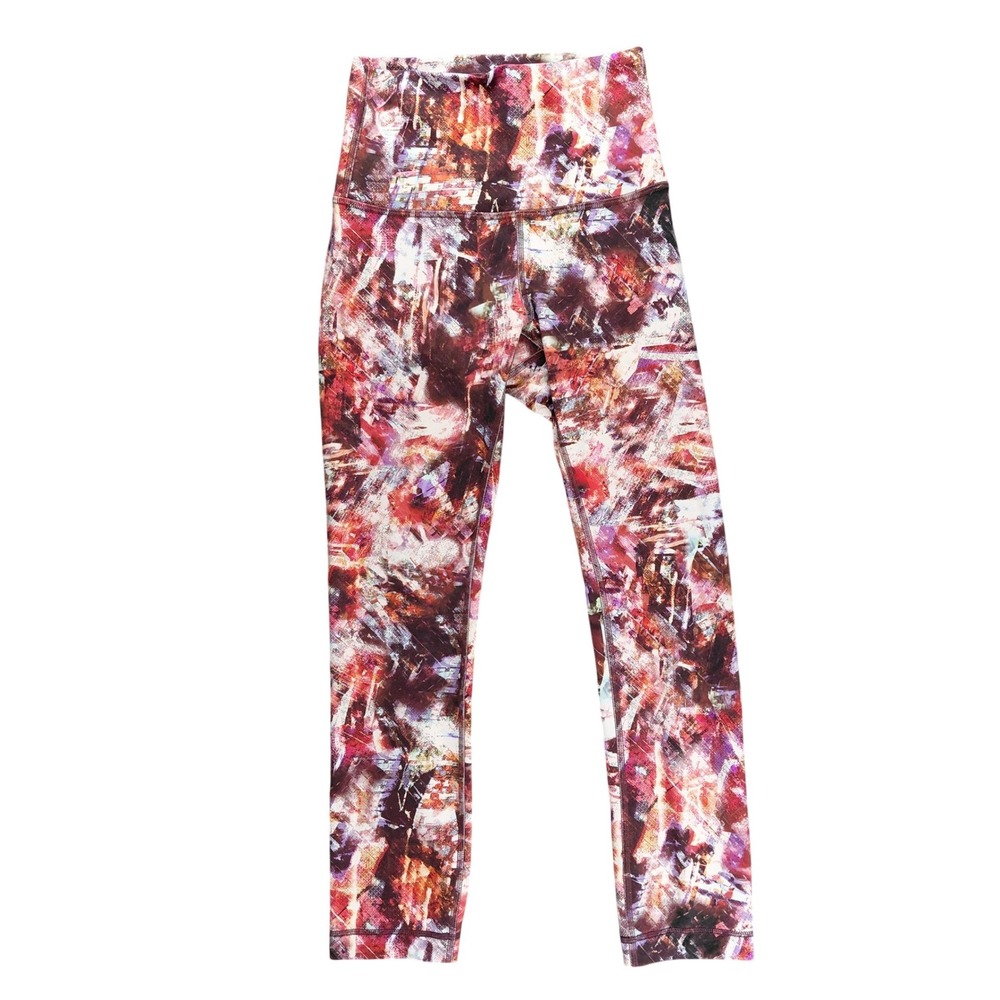 Lululemon Wunder Under High Rise Tight 21 Crop Abstract Multi Color Legging Sz 2